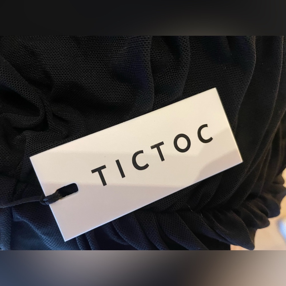 Never worn strapless black body con mesh dress - TICTOC